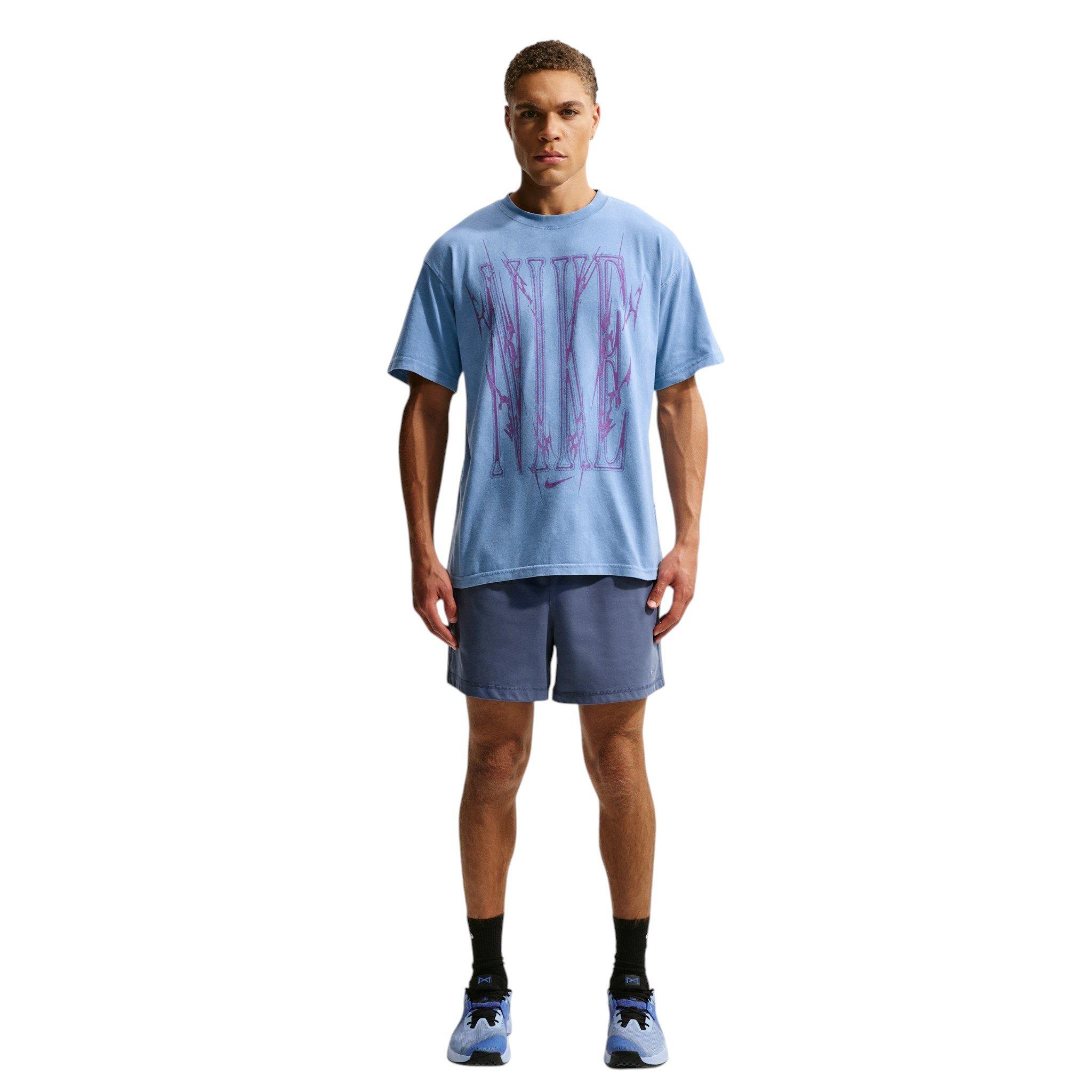 Nike Men's Sharp Wordmark Graphic T-Shirt - Blue - BLUE